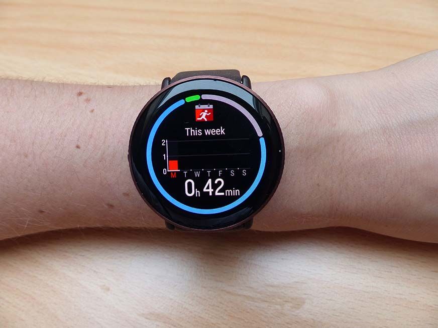 Man sieht die Trainingsdaten auf der Polar Ignite 3. 